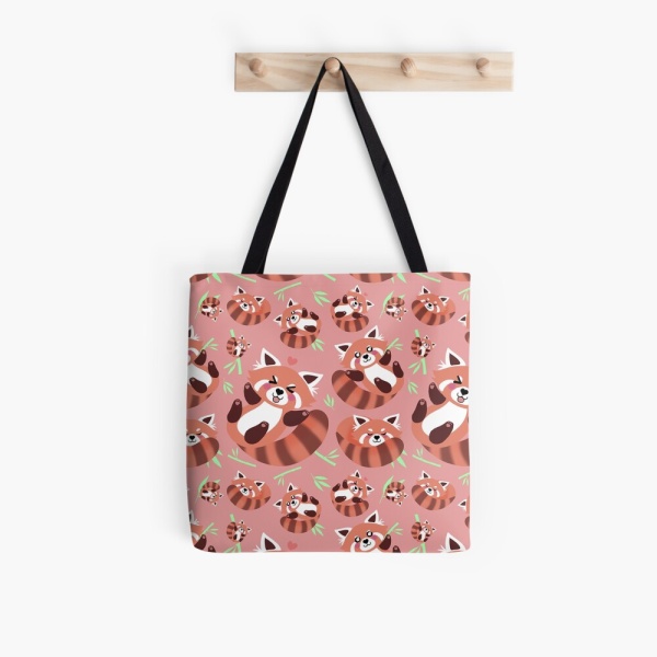 tote bag pandas rojos