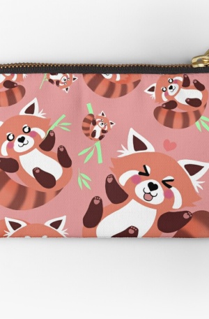 estuche pandas rojos