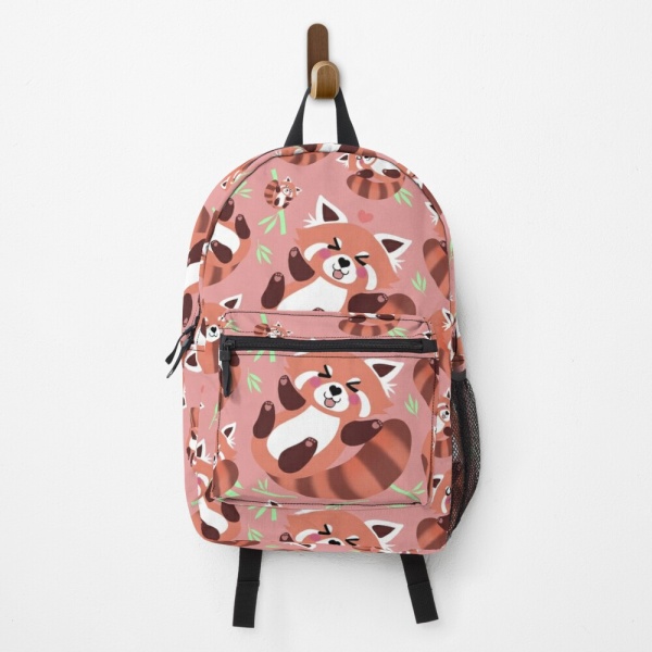 mochila pandas rojos